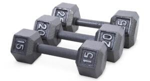 CAP Cast Iron Hex Dumbbells